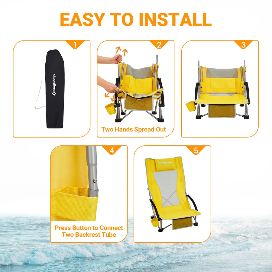 KingCamp High Mesh Back Beach Folding Chair