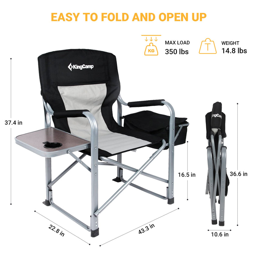 KingCamp Oversized Padded Folding Director Chair