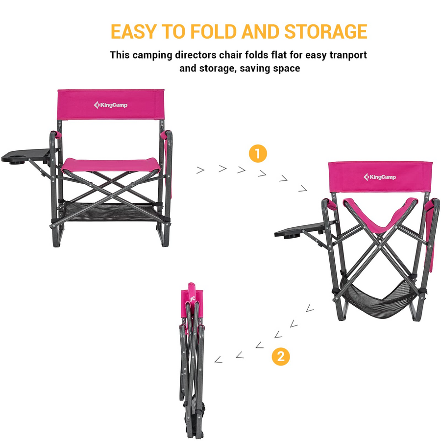 KingCamp ASH B30 Directors Heavy Duty Chair with Side Table