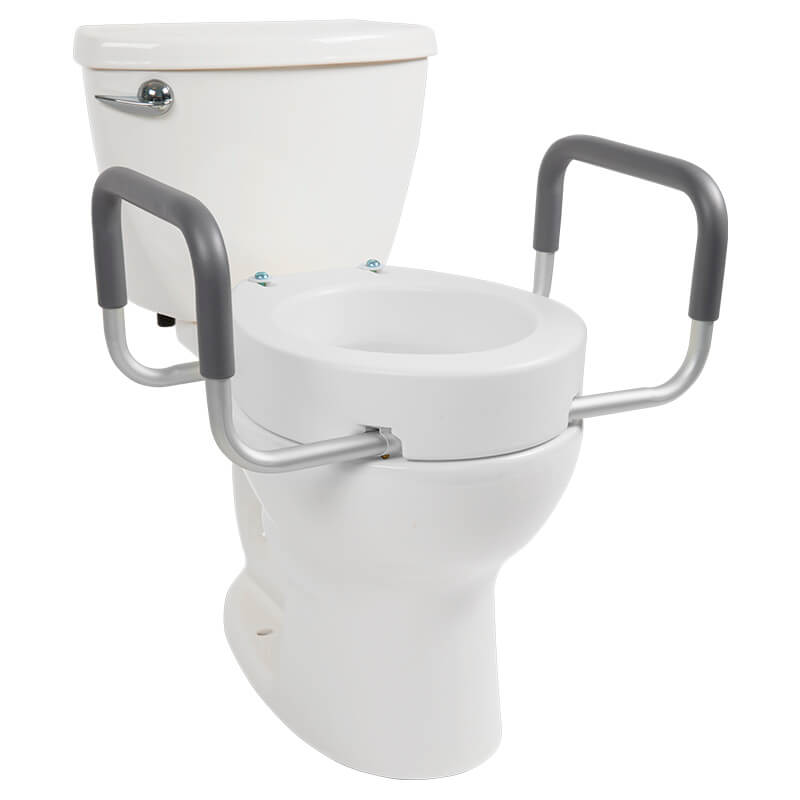 Vive Toilet Seat Riser with Arms, Adds 3.5 in, 300 lb