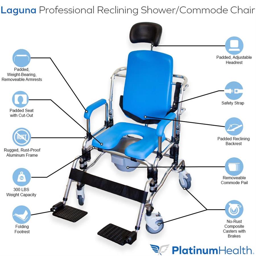 Laguna Reclining Shower Chair by Platinum Health