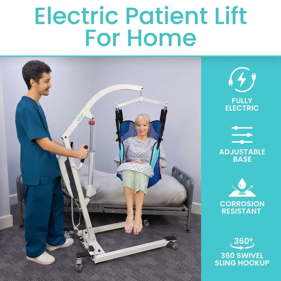 Electric Patient Lift, 400 lb Capacity, Battery Powered