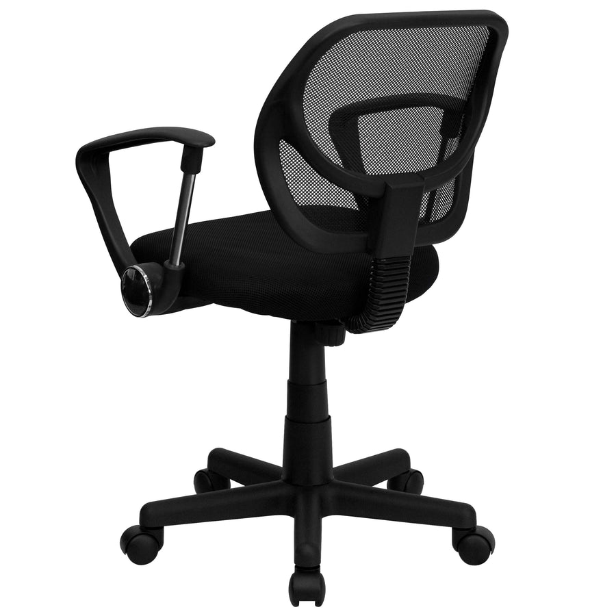Low Back Mesh Swivel Task Office Chair with Curved Square Back and Arms