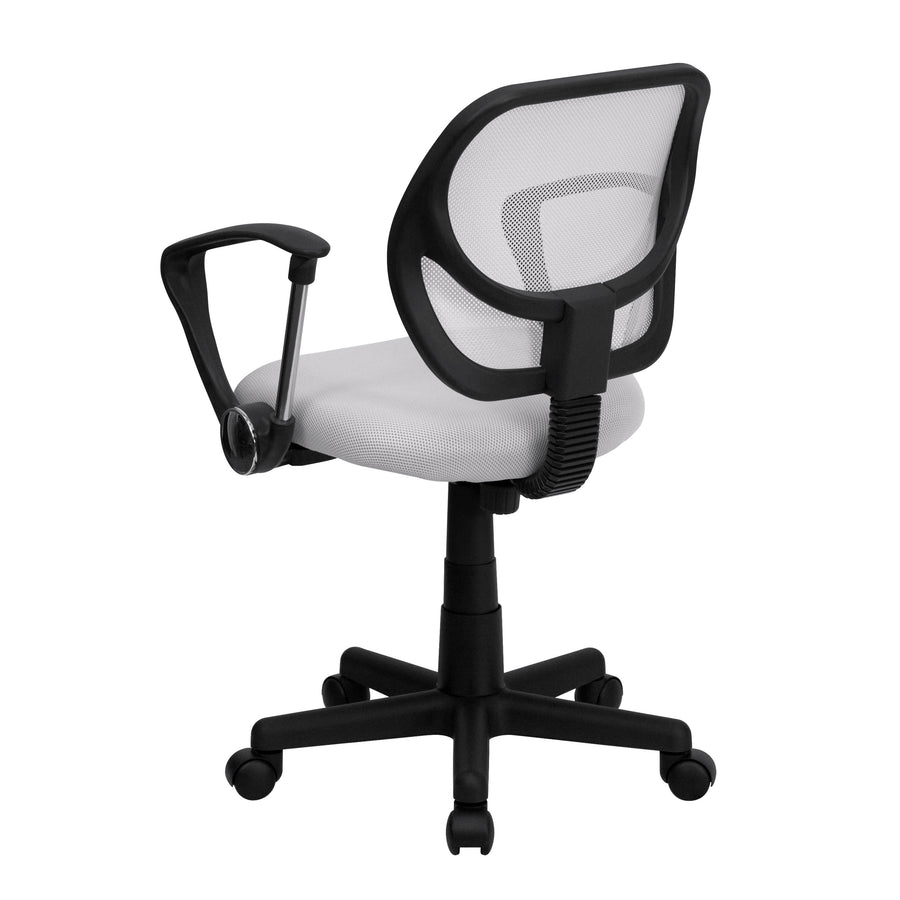 Low Back Mesh Swivel Task Office Chair with Curved Square Back and Arms