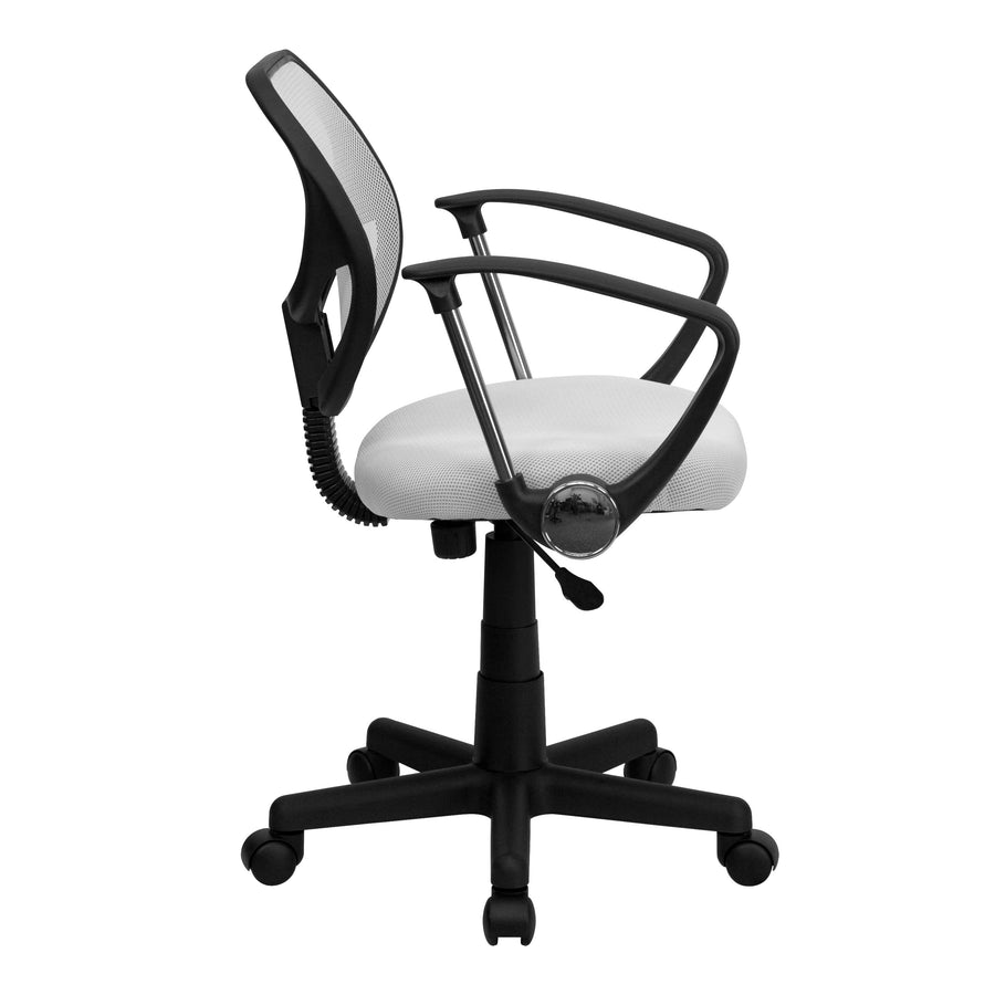 Low Back Mesh Swivel Task Office Chair with Curved Square Back and Arms