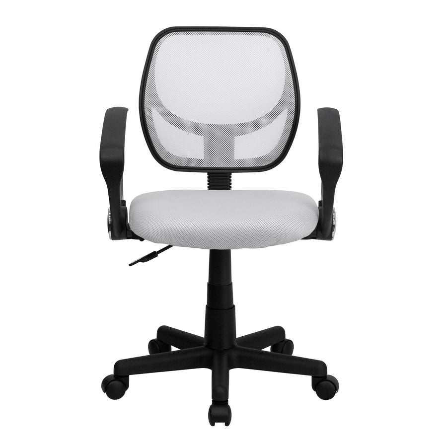 Low Back Mesh Swivel Task Office Chair with Curved Square Back and Arms