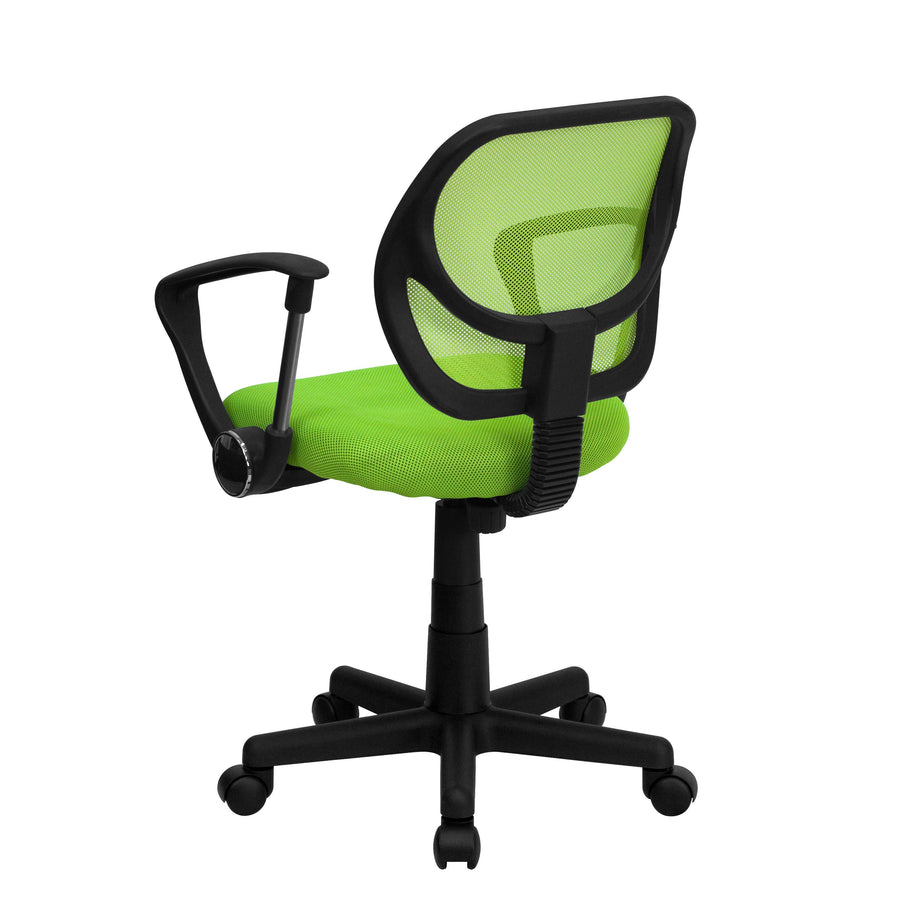 Low Back Mesh Swivel Task Office Chair with Curved Square Back and Arms