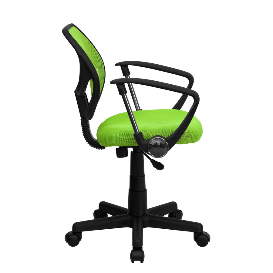 Low Back Mesh Swivel Task Office Chair with Curved Square Back and Arms