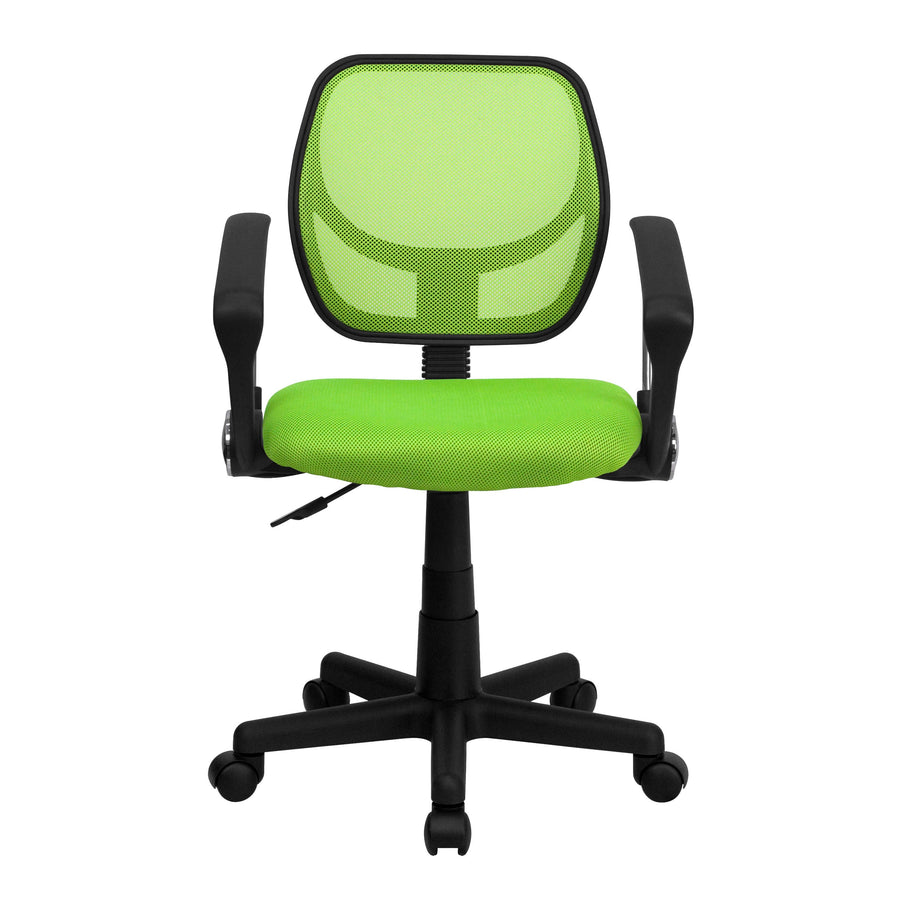 Low Back Mesh Swivel Task Office Chair with Curved Square Back and Arms