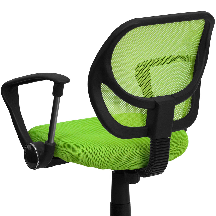 Low Back Mesh Swivel Task Office Chair with Curved Square Back and Arms