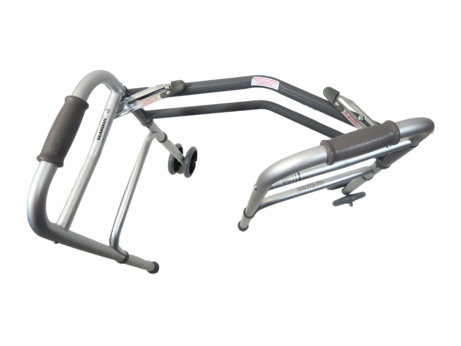 Medline Extra-Wide Two-Button Heavy Duty Wheeled Walker