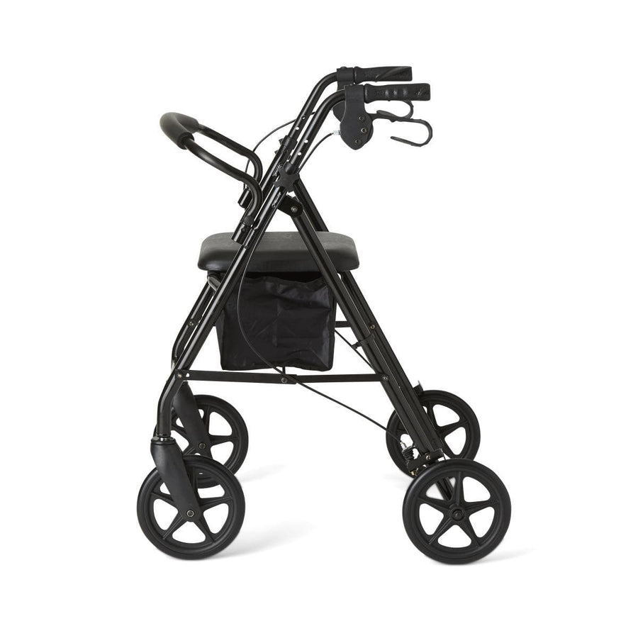 Medline Standard Steel Folding Rollator Adult Rolling Walker