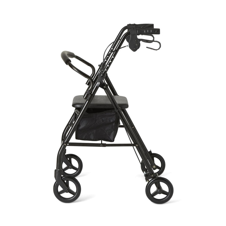 Medline Standard Steel Folding Rollator Adult Rolling Walker