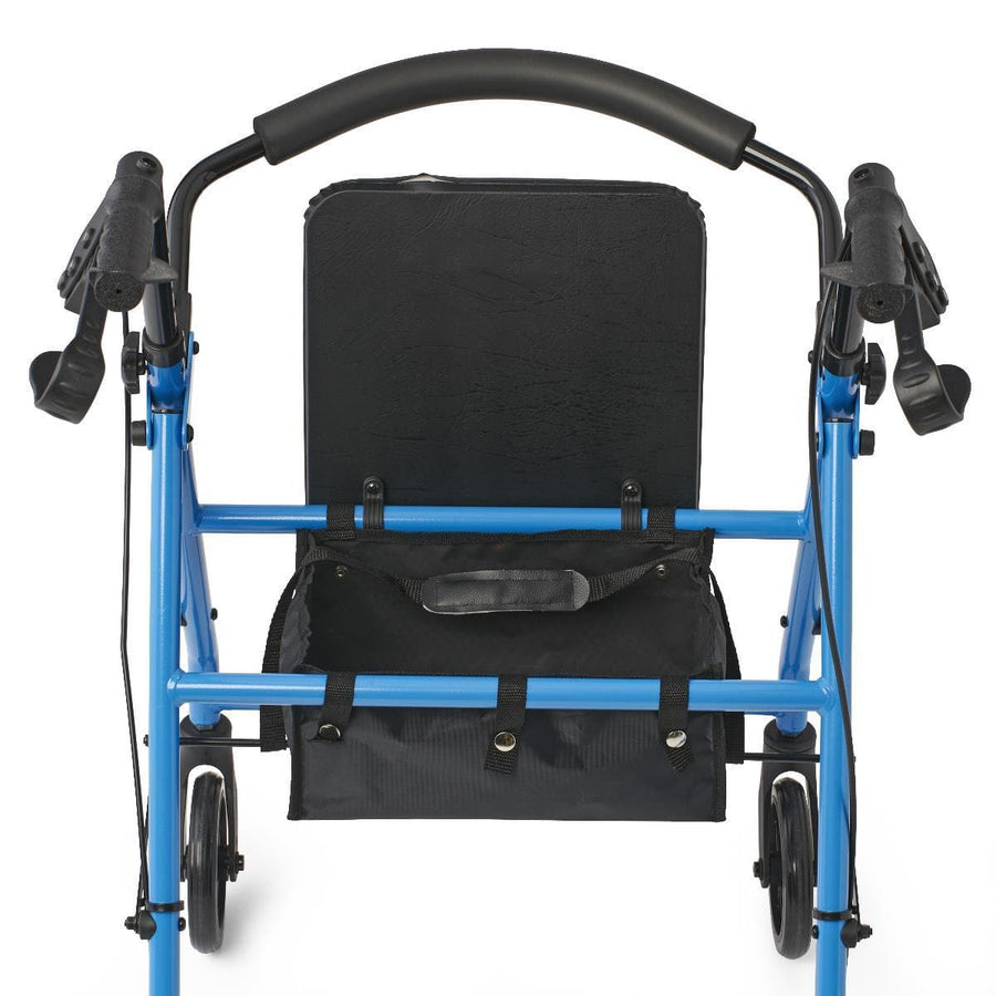 Medline Standard Steel Folding Rollator Adult Rolling Walker