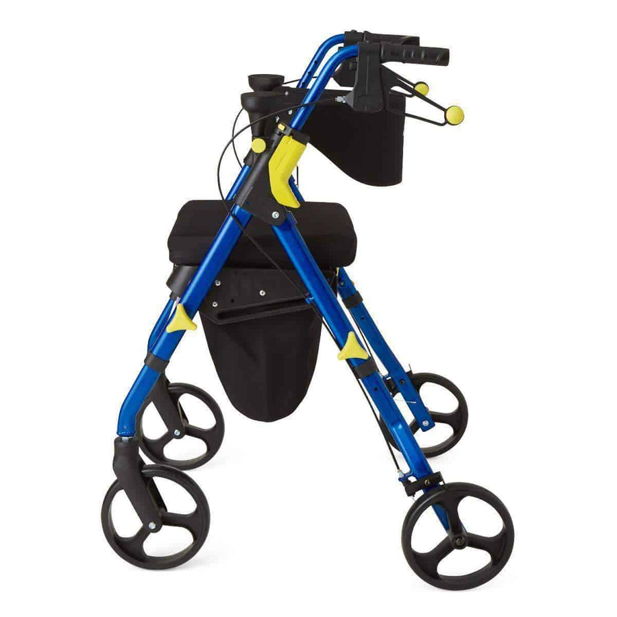 Medline Premium Empower Folding Mobility Rollator Walker with 8" Wheels
