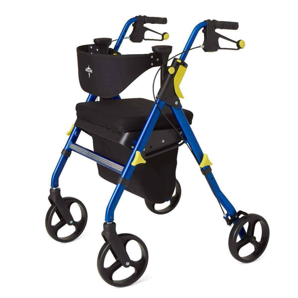 Medline Premium Empower Folding Mobility Rollator Walker with 8" Wheels