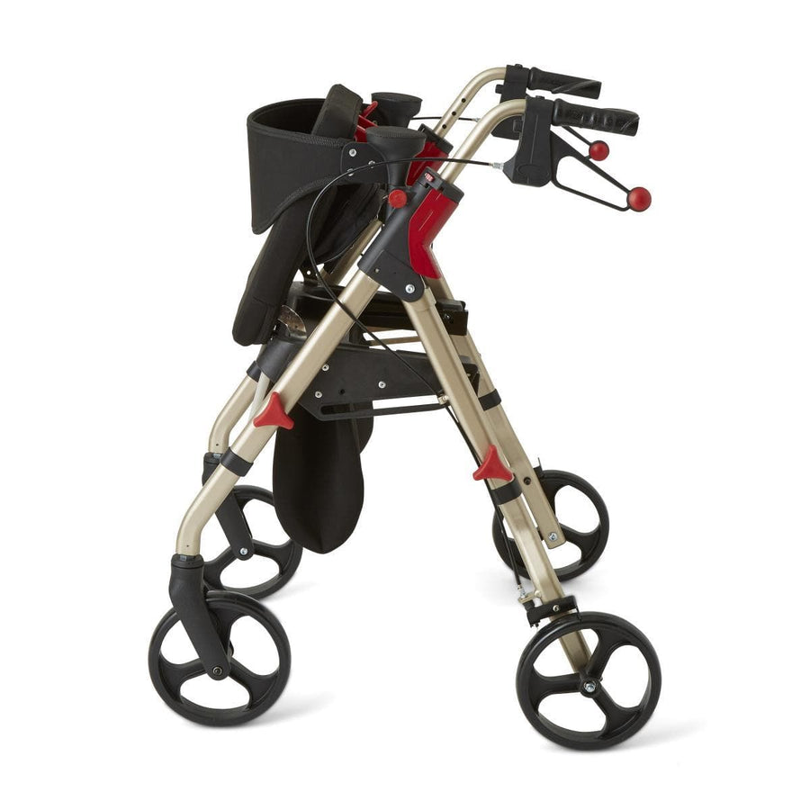 Medline Premium Empower Folding Mobility Rollator Walker with 8" Wheels