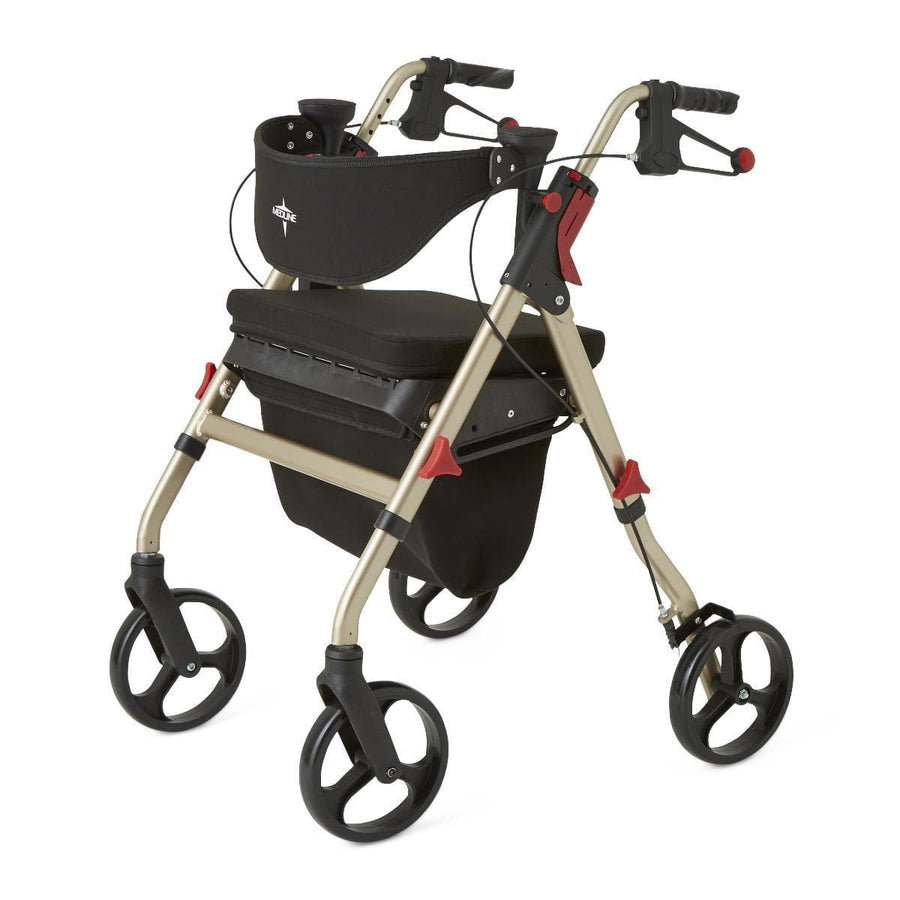 Medline Premium Empower Folding Mobility Rollator Walker with 8" Wheels