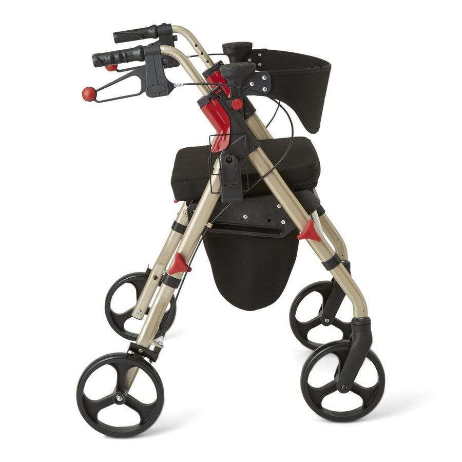 Medline Premium Empower Folding Mobility Rollator Walker with 8" Wheels