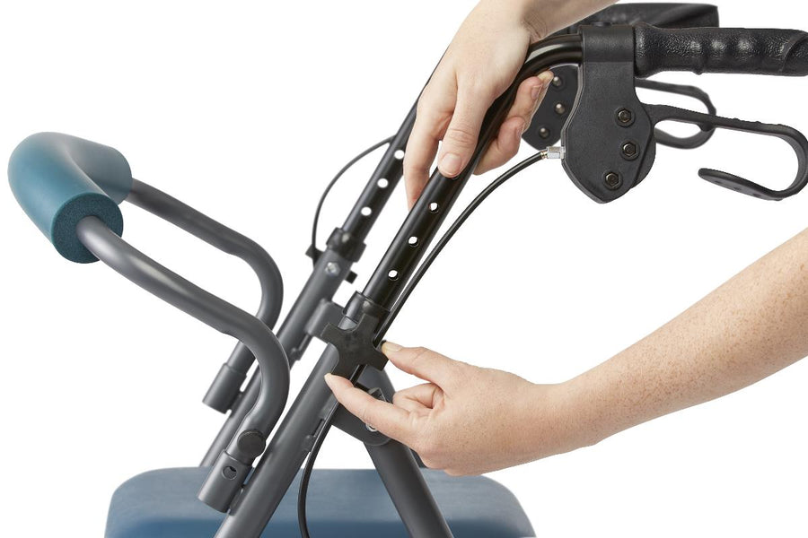 Medline Standard Steel Folding Rollator with Microban Treatment