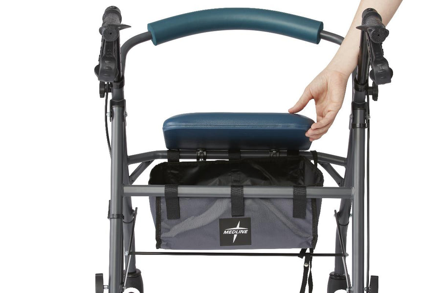 Medline Standard Steel Folding Rollator with Microban Treatment