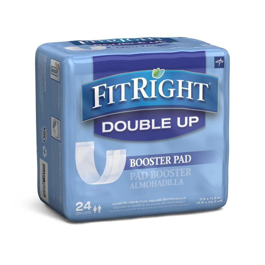 FitRight Double Up Thin Incontinence Booster Pads - Case of 192 Pads