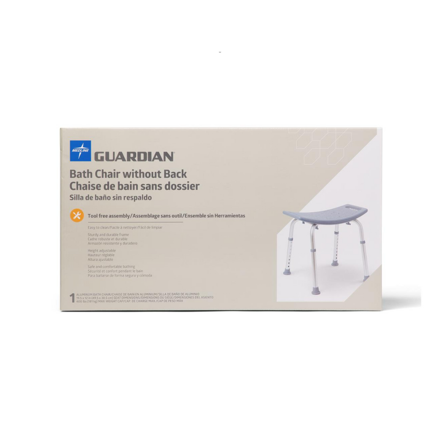 Medline Aluminum Lightweight Bath Benches with Nonslip Suction Cup Tips