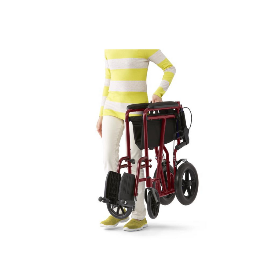 Medline Basic Aluminum Transport Chair with 12" Wheels
