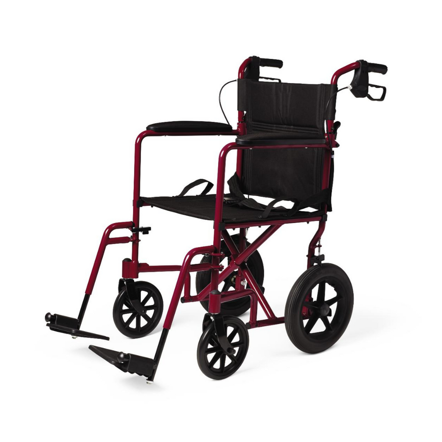 Medline Basic Aluminum Transport Chair with 12" Wheels