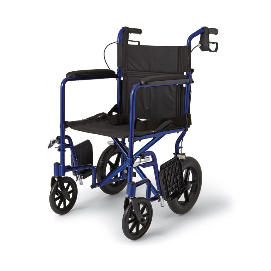 Medline Basic Aluminum Transport Chair with 12" Wheels