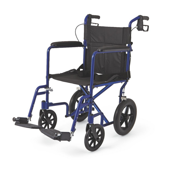 Medline Basic Aluminum Transport Chair with 12" Wheels