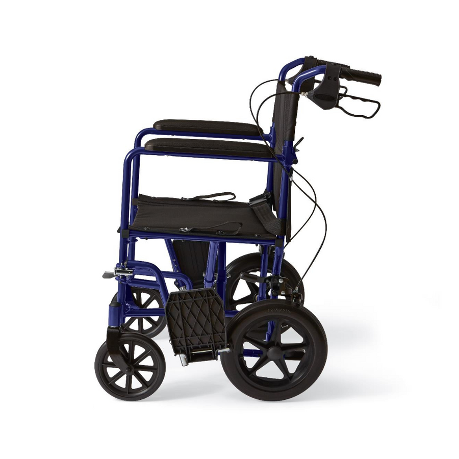 Medline Basic Aluminum Transport Chair with 12" Wheels