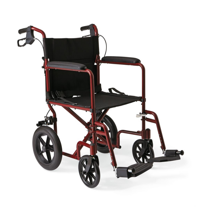 Medline Basic Aluminum Transport Chair with 12" Wheels