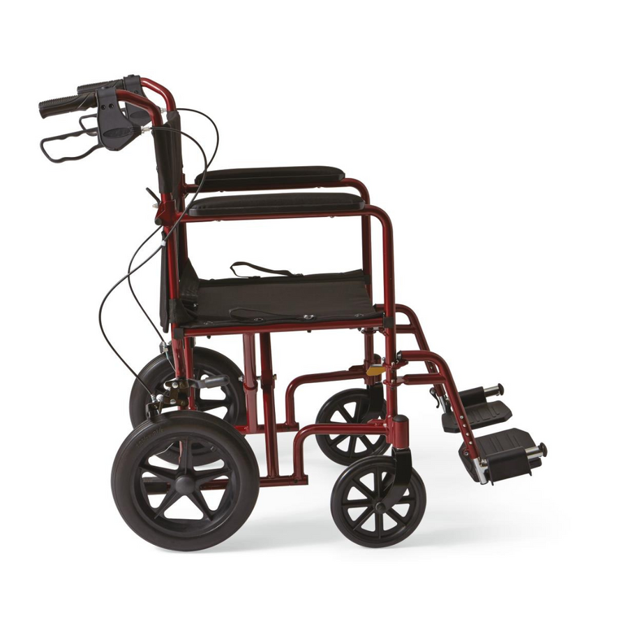 Medline Basic Aluminum Transport Chair with 12" Wheels