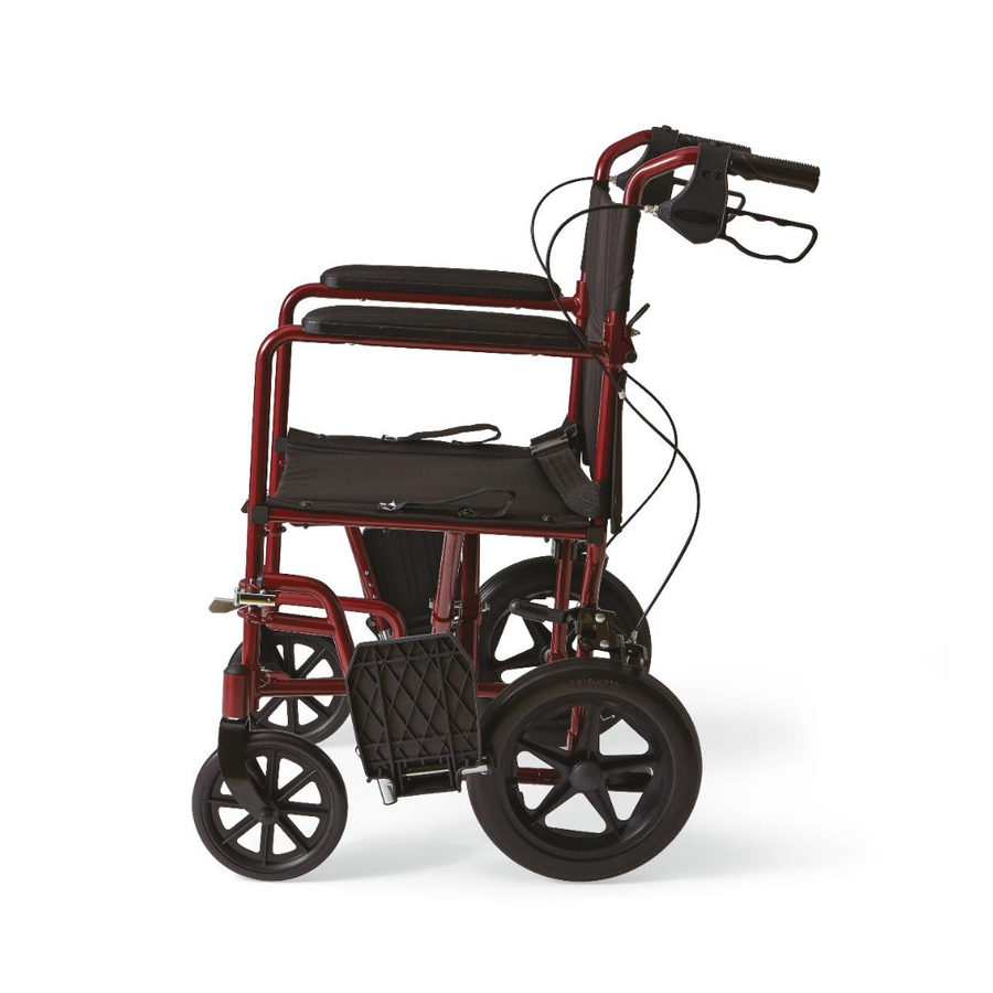 Medline Basic Aluminum Transport Chair with 12" Wheels