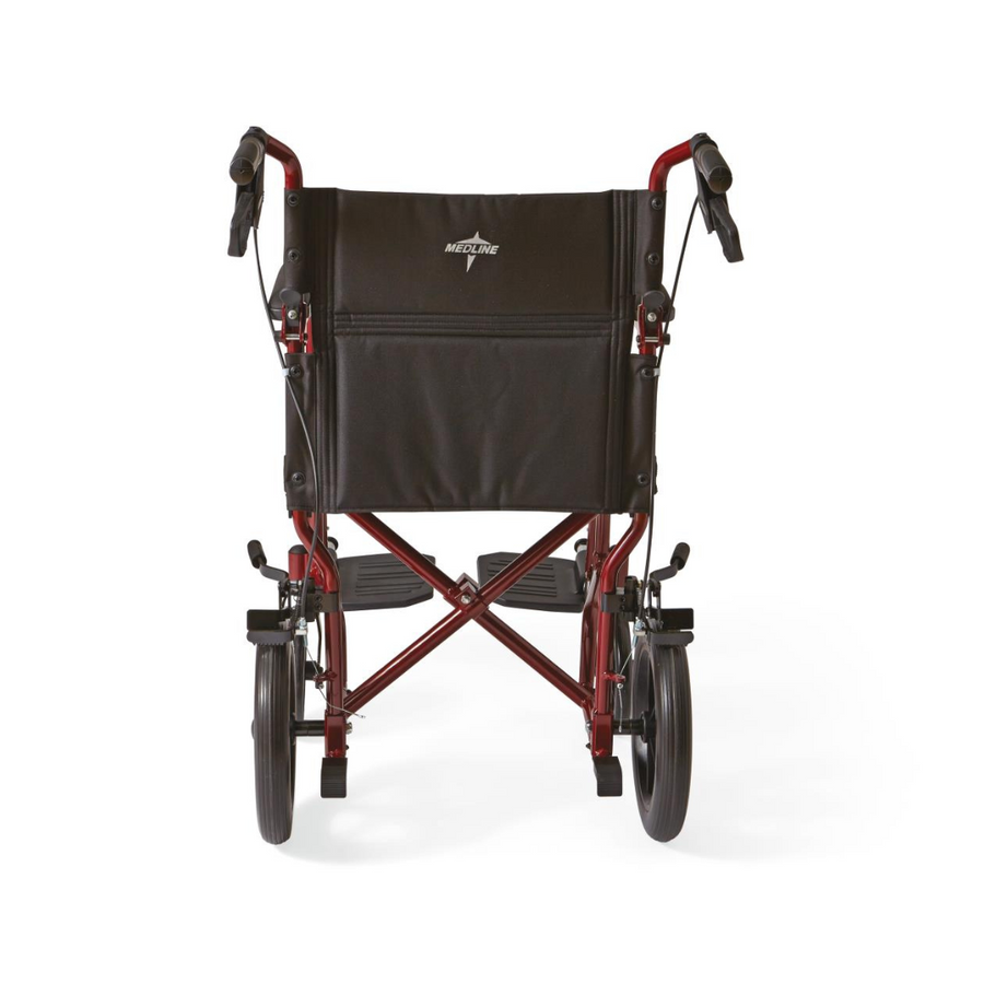 Medline Basic Aluminum Transport Chair with 12" Wheels