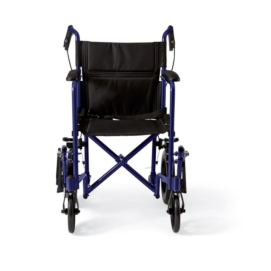 Medline Basic Aluminum Transport Chair with 12" Wheels