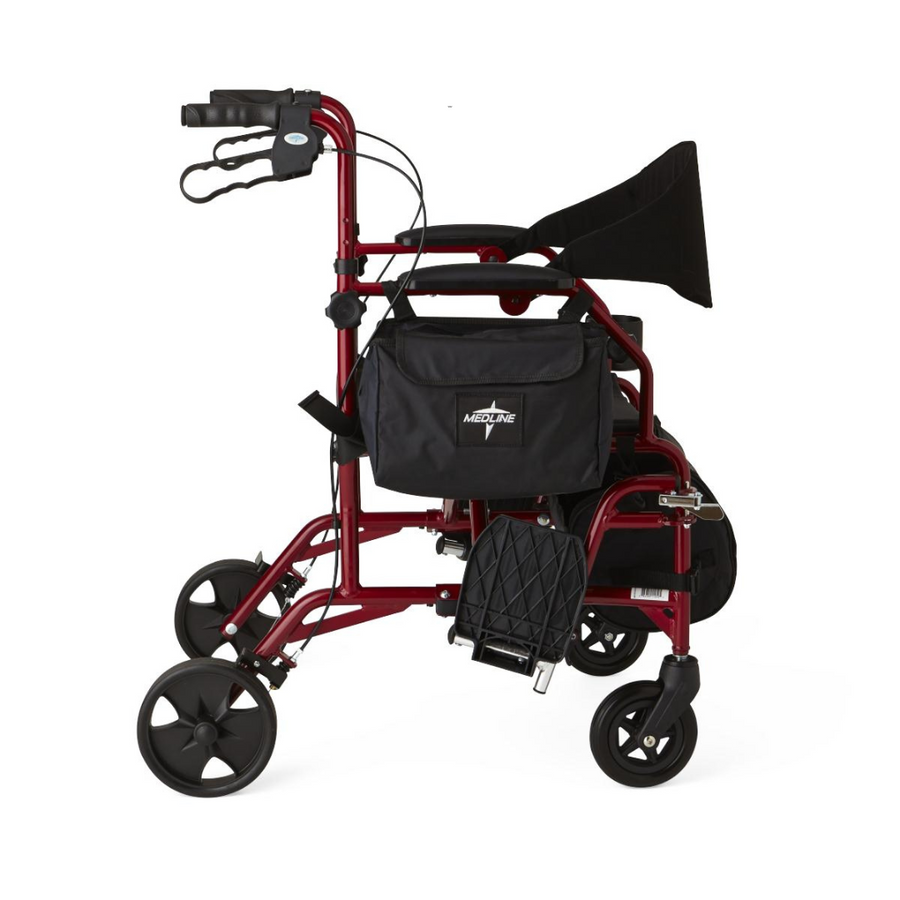 Medline Deluxe Hybrid Combination Rollator & Transport Chairs