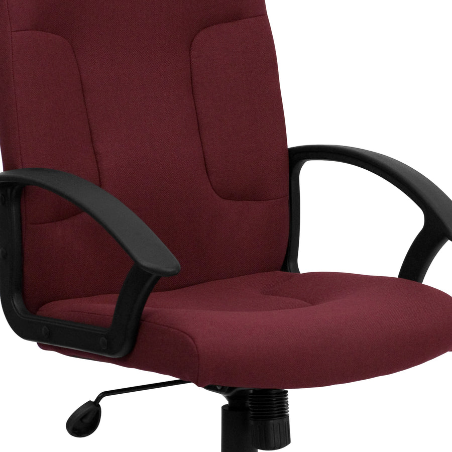 Mid-Back Fabric Executive Swivel Office Chair with Nylon Arms