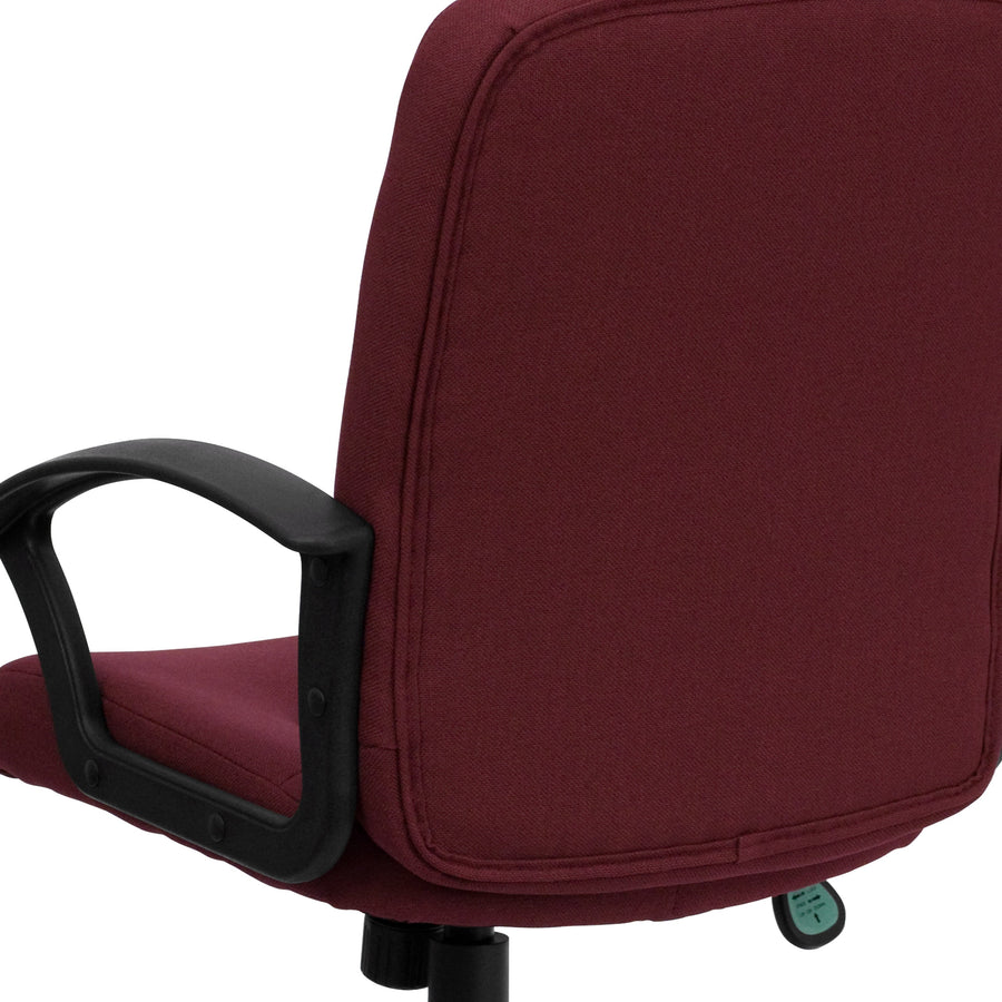 Mid-Back Fabric Executive Swivel Office Chair with Nylon Arms