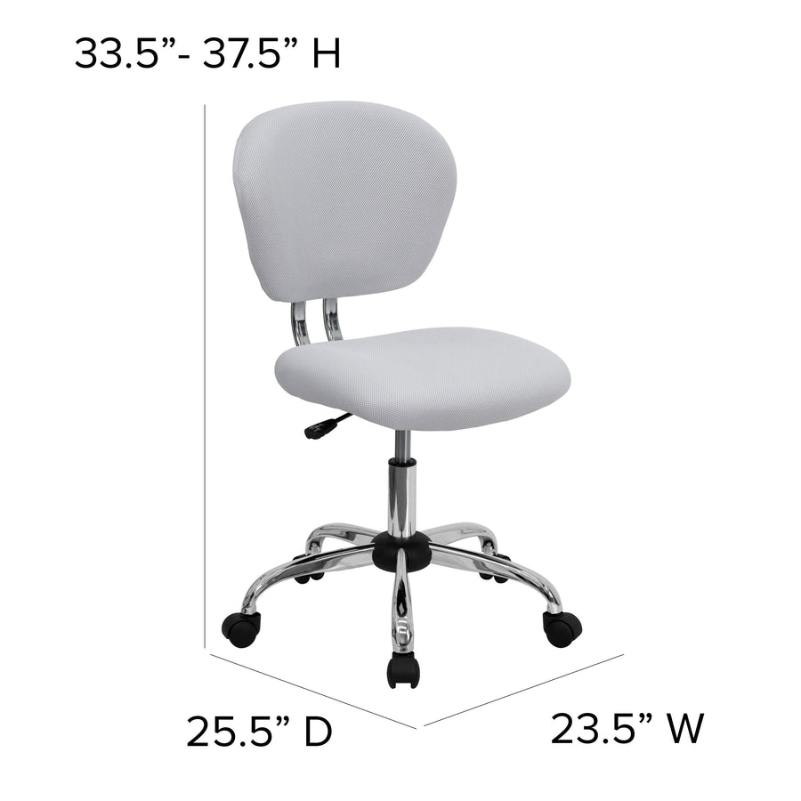 Mid-Back Mesh Padded Swivel Task Office Chair with Chrome Base
