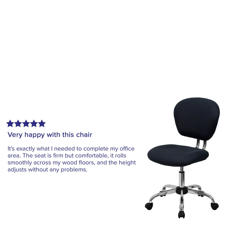 Mid-Back Mesh Padded Swivel Task Office Chair with Chrome Base