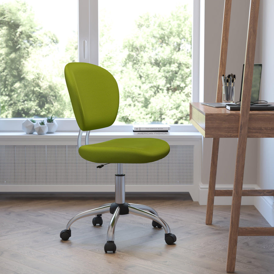 Mid-Back Mesh Padded Swivel Task Office Chair with Chrome Base