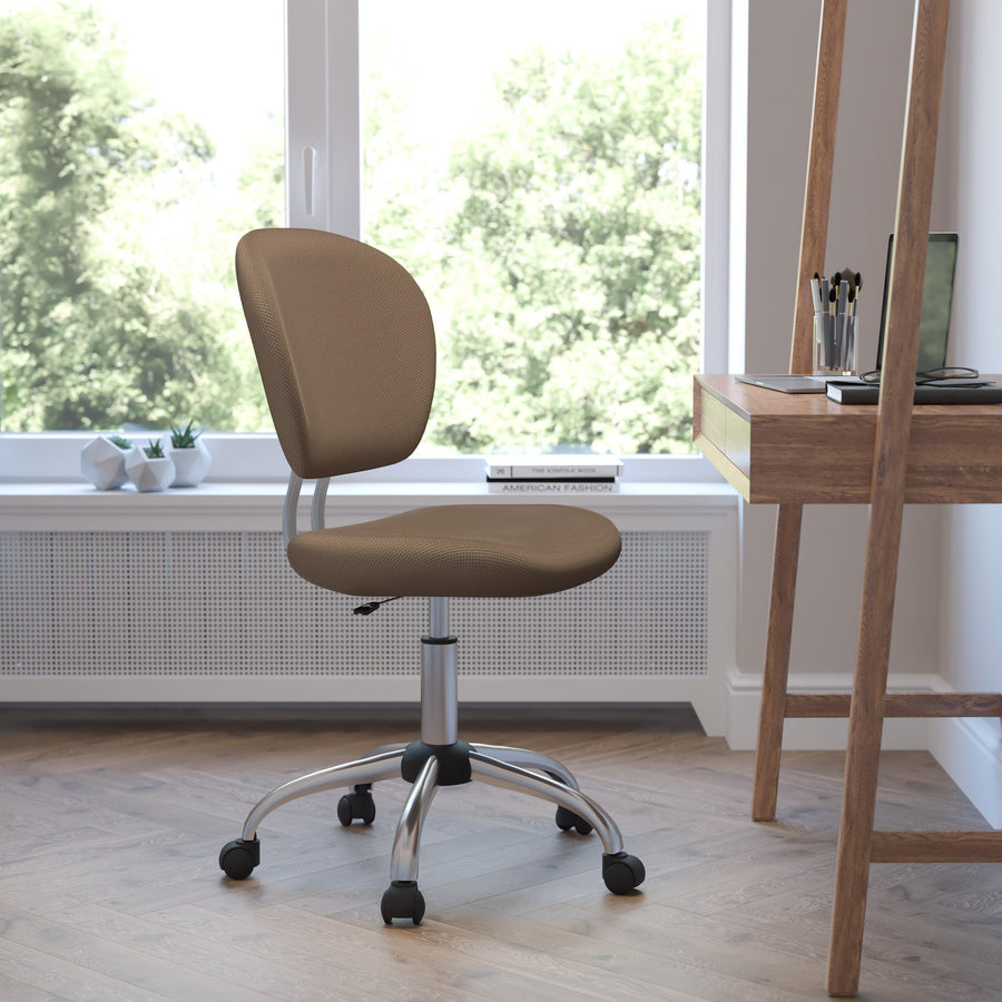Mid-Back Mesh Padded Swivel Task Office Chair with Chrome Base