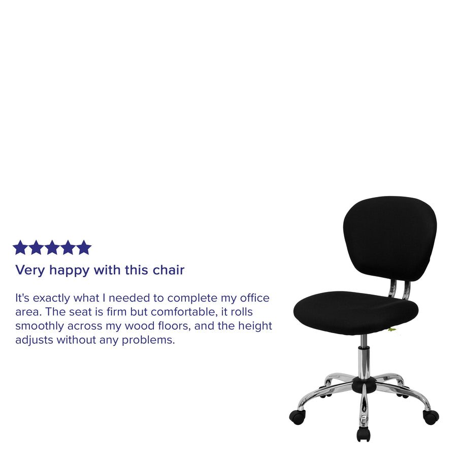 Mid-Back Mesh Padded Swivel Task Office Chair with Chrome Base