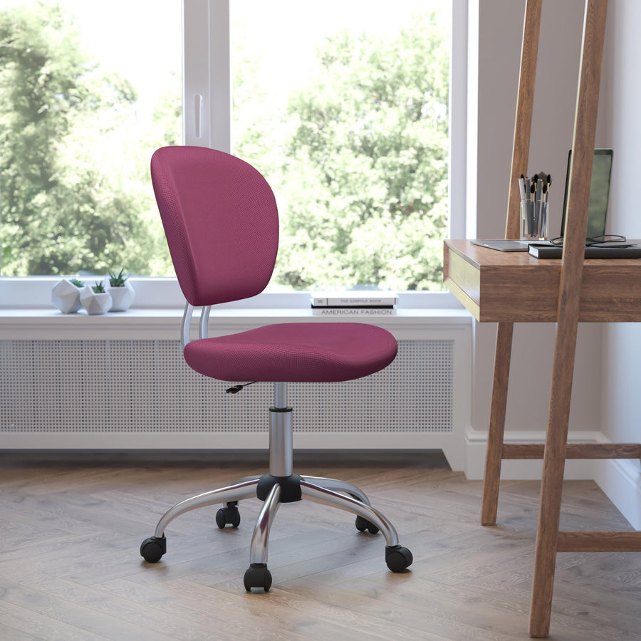 Mid-Back Mesh Padded Swivel Task Office Chair with Chrome Base