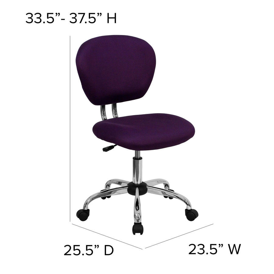 Mid-Back Mesh Padded Swivel Task Office Chair with Chrome Base