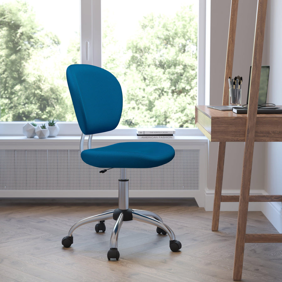 Mid-Back Mesh Padded Swivel Task Office Chair with Chrome Base