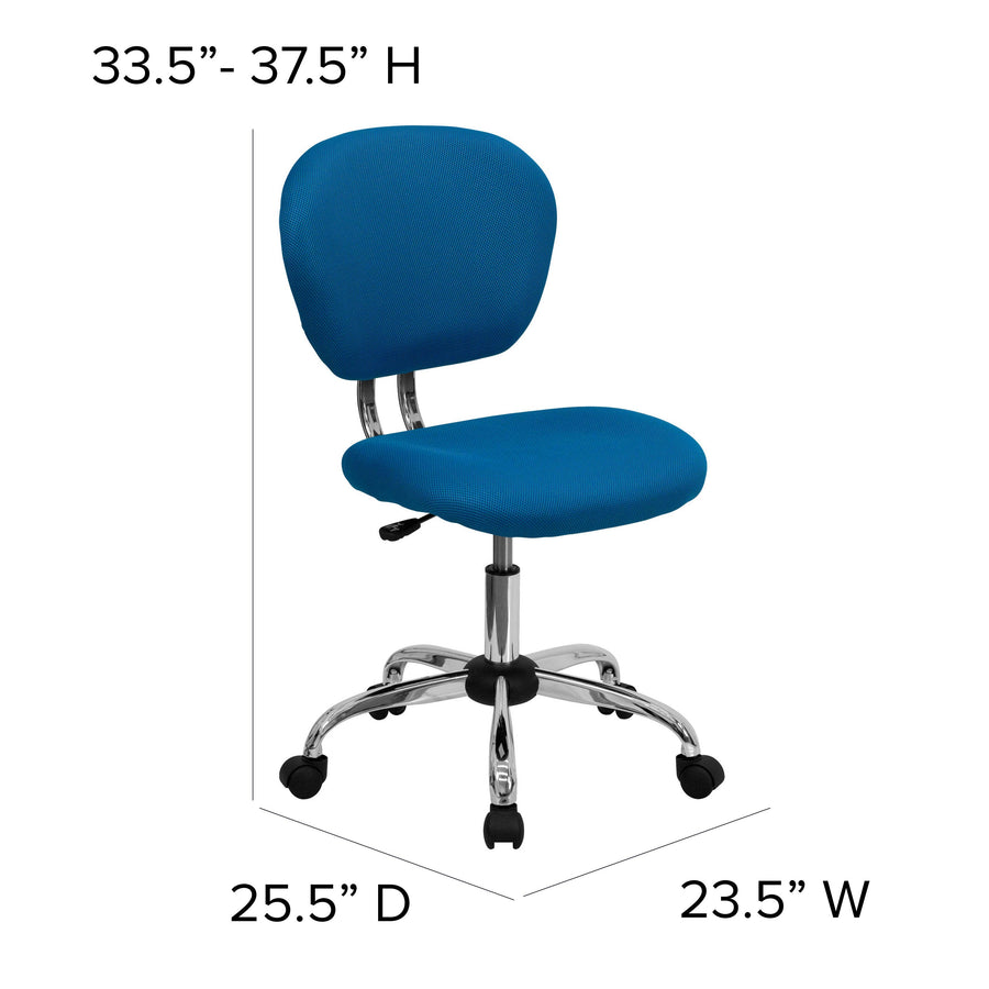 Mid-Back Mesh Padded Swivel Task Office Chair with Chrome Base