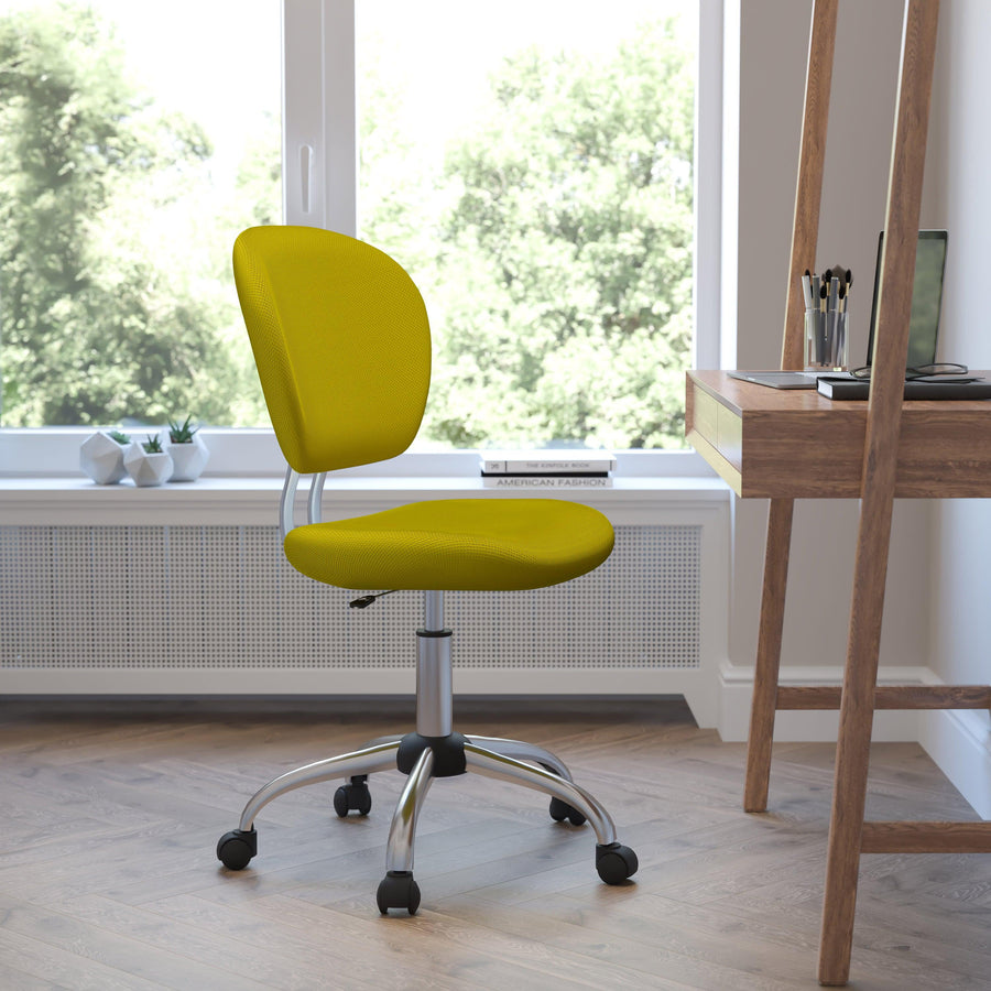Mid-Back Mesh Padded Swivel Task Office Chair with Chrome Base